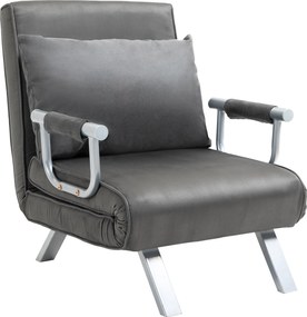 HOMCOM Kanapéágy, Ágyazható Kanapé Állítható Háttámlával, Díszpárnával, Velúrfelületű Kanapé, Karfás, Vendégágy, Fekvőfotel Nappaliba és Hálószobába,