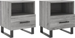 vidaXL 2 db szürke sonoma színű szerelt fa éjjeliszekrény 40x35x47,5cm