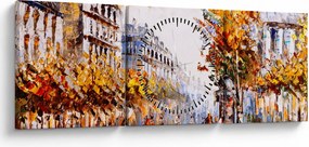 Kép - Utca Párizsban (órával) (90x30 cm)