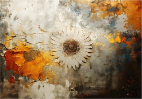 Flizelin fotótapéta Fehér virág texturált háttérrel 250x175 +ragasztó