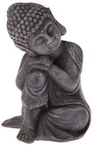 Beton Buddha szobor, sötét szürke, 16 x 11 x 12 cm