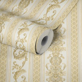 Vinyl tapéta flizelin mosható csíkos klasszikus stílusos arany 10 m
