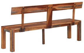 szürke tömör akácfa pad háttámlával 160 cm