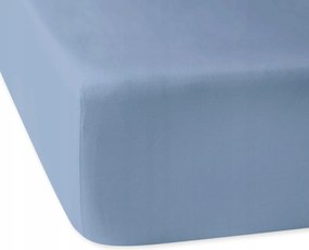 Szatén gumis lepedő 90x200 kék