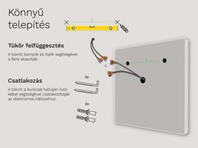 SMART tükör LED világítással M1 prémium + SmartScreen with Google Chromecast