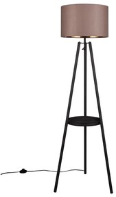 Fekete állólámpa polccal (magasság 152 cm) Colette – Trio