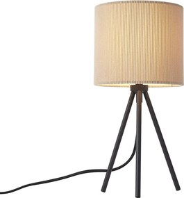 Modern háromlábú asztali lámpa taupe színben, bársonyernyővel - Luz