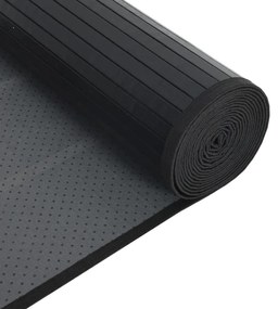 négyszögletű fekete bambusz szőnyeg 60 x 1000 cm