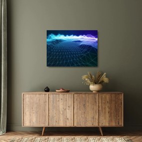 Kép - Hegyek egy számítógépes modellben (üvegen) (70x50 cm)