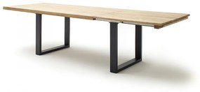 DAYTON Vad Tömör tölgyfa Bővíthető Étkezőasztal - Matt antracit szürke lábbal 180-280cm