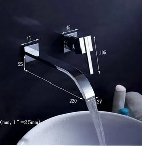 Fali mosdócsaptelep EYN EYN4301 LED-világítással, vízesés kifolyóval, króm felülettel