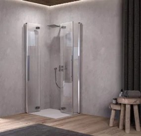 Kolpa-San Polaris Fold Q szögletes harmonika rendszerű zuhanykabin 90x90 silver
