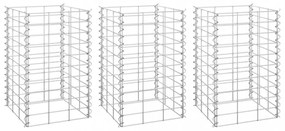 3 db vas gabion magaságyás 30 x 30 x 50 cm