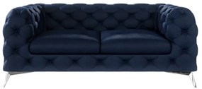 Sötétkék bársony kanapé 185 cm Chelsea – Ropez