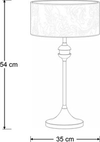 Brilagi - Asztali lámpa SAPHIRE 1xE27/15W/230V krémszínű/arany/patina