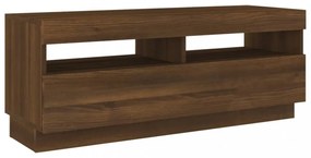 barna tölgyszínű TV-szekrény LED-világítással 100 x 35 x 40 cm