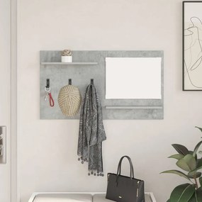 Fali Kabáthorog polcokkal Beton szürke 90 x 10 x 50 cm Faanyag