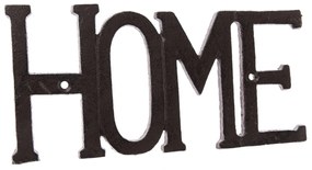 Öntöttvas fali dekoráció Home fekete, 9,6 x 27 cm
