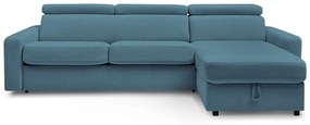 Kék kinyitható sarokkanapé (variálható) Monaco – Bobochic Paris