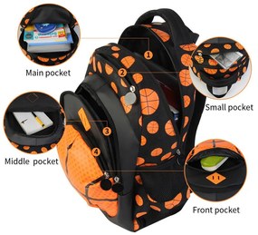 Bontour PLAY Gyerek hátizsák, kosárlabda mintával