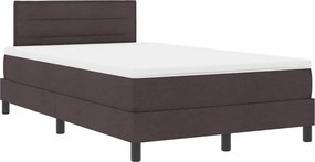 vidaXL Boxrugós ágy matracmal leddel Sötét Barna 120 x 190 cm szövet