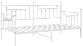 Nappali ágykeret Fehér 100x200 cm Fém