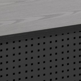 Fekete TV-állvány kőrisfa dekorral 140x45 cm Angus – Actona