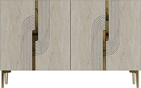Meyra 120 - White, Travertine, Gold