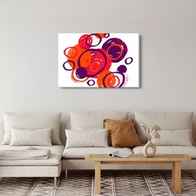 Kép - Motívum körökkel meleg színekben (90x60 cm)