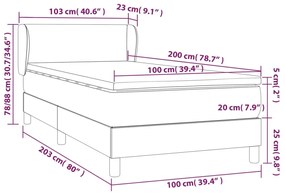 fehér műbőr rugós ágy matraccal 100 x 200 cm
