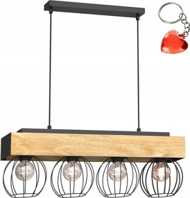 Fából készült függőlámpa négy drótbúrával Menton 1641 Luminex