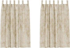 vidaXL Bársonyfüggönyök függönyökkel 2 pcs Krém 175 x 140 cm Bársony