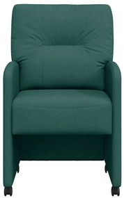 Kerekes Étkező Székek 2 pcs Sötétzöld 57 x 67 x 95 cm szövet