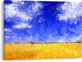 Kép - olajfestmény, arany mező (70x50 cm)