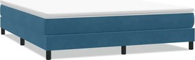 vidaXL sötétkék bársony rugós ágy matrac nélkül 180x220 cm