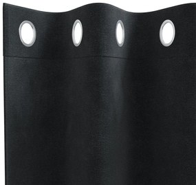 Fekete Átlátszatlan Függönyök Szemgombokkal 2 db Fekete Bélés
