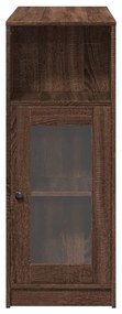 barna tölgy szerelt fa tárolórekeszes bárasztal 101x40x103,5 cm