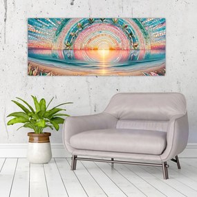 Kép – Naplemente mozaik (120x50 cm)