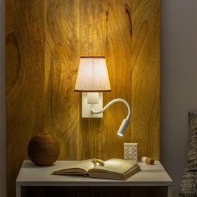 Brilagi - LED Fali lámpa NUBILA 1xE27/25W/230V + LED/3W fehér/barna