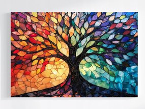 Poszter Mozaik Ólomüveg Dekoráció Életfa Boho 60x40