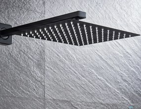 Zuhanyrendszer EYN BGT1751 fali esőztető fejjel, 25–40 cm-es, matt fekete és világos fúvókás kivitelben — 30 cm