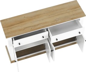 Komód MZ10, fehér/grand tölgy, LEON