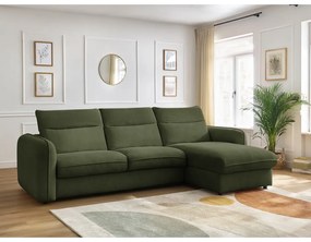 Zöld kinyitható sarokkanapé (variálható) Achille – Bobochic Paris