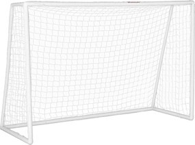 SPORTNOW PVC Foci Kapu Edző Kapu Labdarúgó Háló - földhorgokkal együtt - méret: 180L x 92W x 124H cm fehér | Aosom
