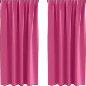 vidaXL Fekete Függöny Gyűrűkkel 2 pcs Élénk rózsaszín 175 x 140 cm