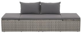 Szürke polyrattan kerti ágy 195 x 60 cm