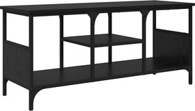 vidaXL TV szekrény Fekete tölgy 100 x 35 x 45 cm Műszaki fa és vas