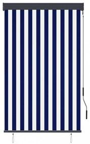 kék és fehér kültéri roló 100 x 250 cm