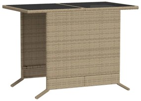 3 részes vegyes bézs polyrattan bisztrógarnitúra párnákkal