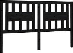 vidaXL fekete tömör fenyőfa fejtámla 206 x 4 x 100 cm